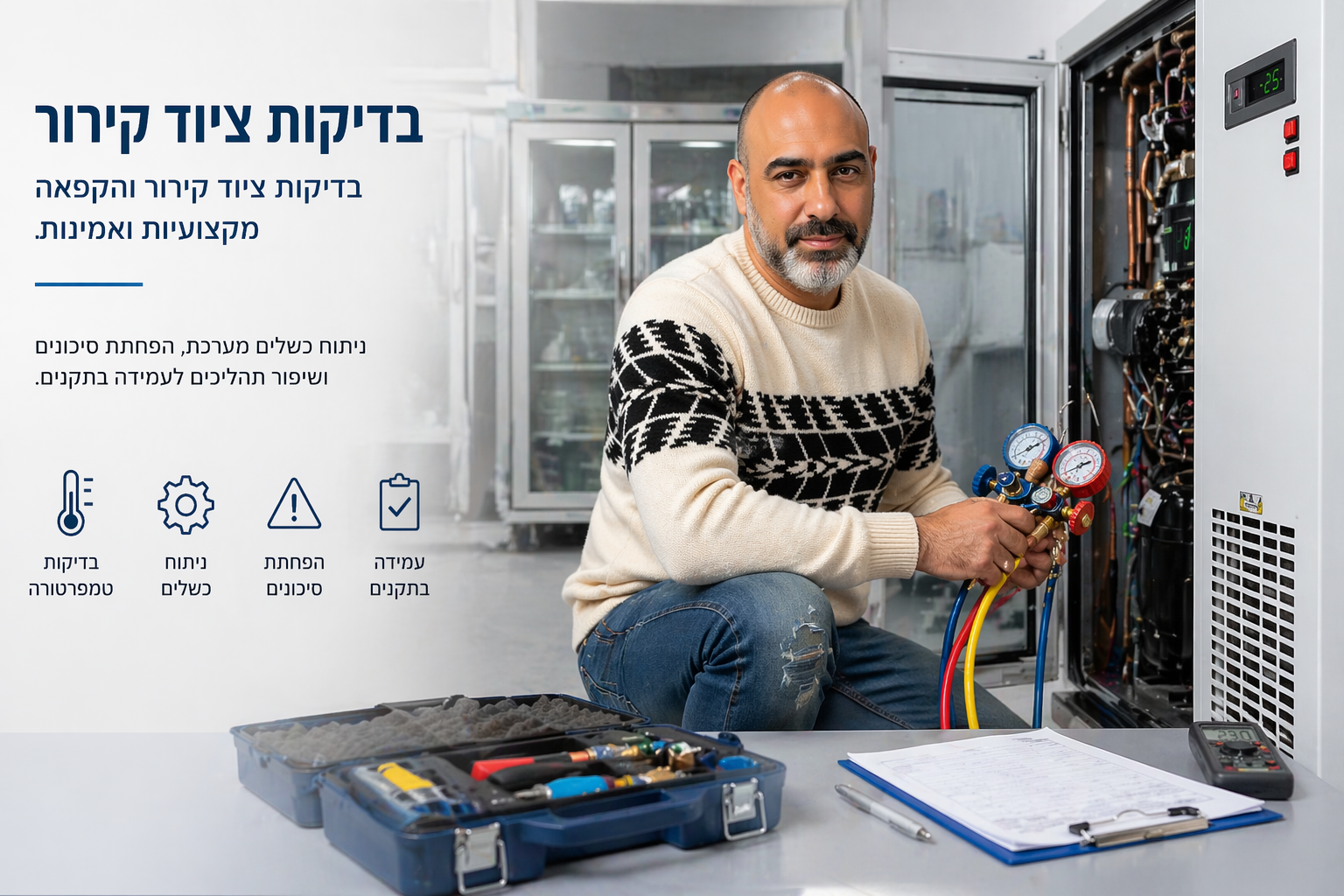 בדיקות ציוד קירור והקפאה מקצועיות